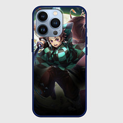 Чехол для iPhone 13 Pro КЛИНОК РАССЕКАЮЩИЙ ДЕМОНОВ, цвет: 3D-тёмно-синий