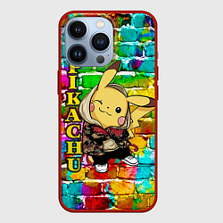 Чехол для iPhone 13 Pro Pikachu, цвет: 3D-красный