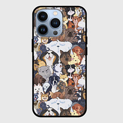 Чехол для iPhone 13 Pro Dogs, цвет: 3D-черный