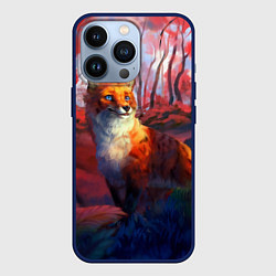 Чехол для iPhone 13 Pro Рыжая лиса, цвет: 3D-тёмно-синий
