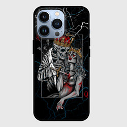 Чехол для iPhone 13 Pro The Skull King and Queen, цвет: 3D-черный