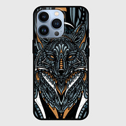 Чехол для iPhone 13 Pro Рисунок лиса, цвет: 3D-черный