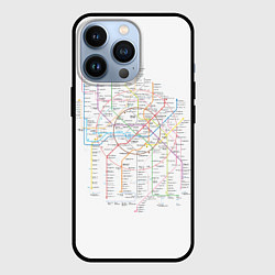 Чехол для iPhone 13 Pro Схема метро, МЦК, МЦД 2021, цвет: 3D-черный