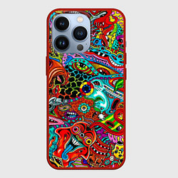 Чехол для iPhone 13 Pro Яркая абстракция bright abstraction, цвет: 3D-красный