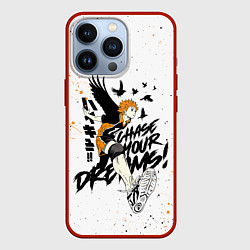 Чехол для iPhone 13 Pro HAIKYU ВОЛЕЙБОЛ БРЫЗГИ КРАСОК, цвет: 3D-красный