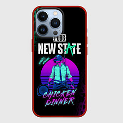 Чехол для iPhone 13 Pro PUBG NEW STATE ПАБГ НЕОН, цвет: 3D-красный