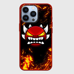 Чехол для iPhone 13 Pro Geometry Dash: Demon Z, цвет: 3D-красный