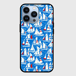 Чехол для iPhone 13 Pro Яхты, цвет: 3D-черный