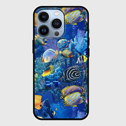 Чехол для iPhone 13 Pro Коралловые рыбки, цвет: 3D-черный