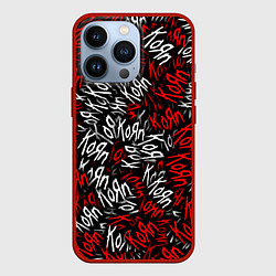 Чехол для iPhone 13 Pro KoЯn KoЯn KoЯn, цвет: 3D-красный