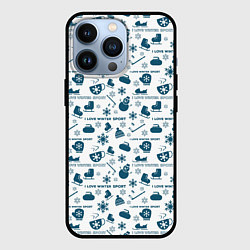 Чехол для iPhone 13 Pro Зимние виды спорта, цвет: 3D-черный