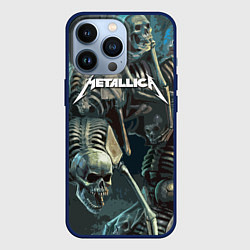 Чехол для iPhone 13 Pro Metallica Metal Skull, цвет: 3D-тёмно-синий