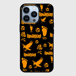 Чехол для iPhone 13 Pro Haikyu!! ВОЛЕЙБОЛ!! элементы, цвет: 3D-черный