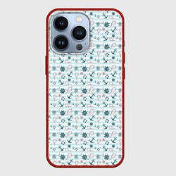 Чехол для iPhone 13 Pro Морской фон, цвет: 3D-красный
