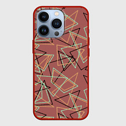 Чехол для iPhone 13 Pro Террактовый геометрический, цвет: 3D-красный
