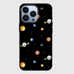 Чехол для iPhone 13 Pro Планеты в космосе, цвет: 3D-черный