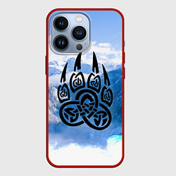 Чехол для iPhone 13 Pro Печать Велеса Волчья лапа, цвет: 3D-красный