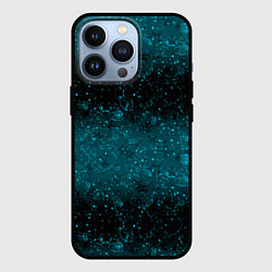 Чехол для iPhone 13 Pro Черно-синие блестки, цвет: 3D-черный