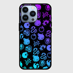 Чехол для iPhone 13 Pro 7 СМЕРТНЫХ ГРЕХОВ НЕОН ЭМБЛЕМЫ, цвет: 3D-черный