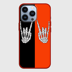 Чехол для iPhone 13 Pro Ладошки скелета, цвет: 3D-красный