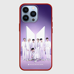 Чехол для iPhone 13 Pro BTS Purple, цвет: 3D-красный