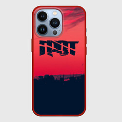 Чехол для iPhone 13 Pro ГРОТ ЛОГО НА ФОНЕ ЗАКАТА, цвет: 3D-красный