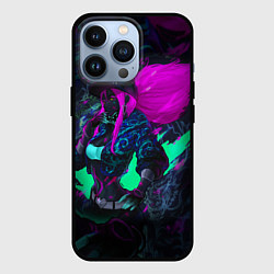 Чехол для iPhone 13 Pro KDA AKALI NEON АКАЛИ НЕОН LEAGUE OF LEGENDS, цвет: 3D-черный