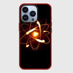 Чехол для iPhone 13 Pro А т о м, цвет: 3D-красный