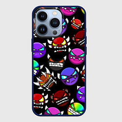 Чехол для iPhone 13 Pro Geometry Dash: Demons Squad, цвет: 3D-тёмно-синий