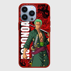 Чехол для iPhone 13 Pro Ророноа Зоро, One Piece, цвет: 3D-красный