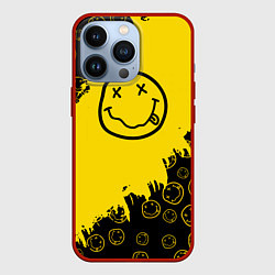 Чехол для iPhone 13 Pro Nirvana Smile Нирвана Рваный Паттерн, цвет: 3D-красный