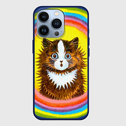 Чехол для iPhone 13 Pro Радужный кот Луиса Уэйна, цвет: 3D-тёмно-синий