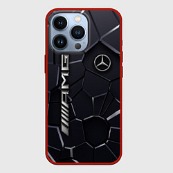 Чехол для iPhone 13 Pro Mercedes AMG 3D плиты, цвет: 3D-красный