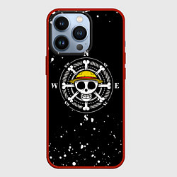 Чехол для iPhone 13 Pro ONE PIECE ВАН ПИС ЧЕРЕП БРЫЗГИ КРАСОК, цвет: 3D-красный