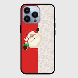 Чехол для iPhone 13 Pro Дед Мороз селфи, цвет: 3D-черный