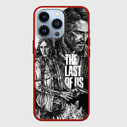 Чехол для iPhone 13 Pro THE LAST OF US ЧЁРНО БЕЛЫЙ, цвет: 3D-красный