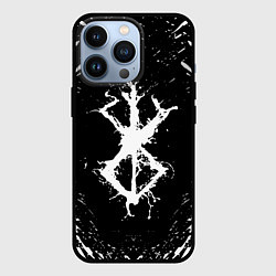Чехол для iPhone 13 Pro БЕРСЕРК БЕЛОЕ КЛЕЙМО, цвет: 3D-черный