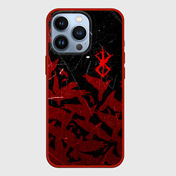 Чехол для iPhone 13 Pro БЕРСЕРК КЛЕЙМО ЛОГО СТАЯ ВОРОН, RED CROW, цвет: 3D-красный