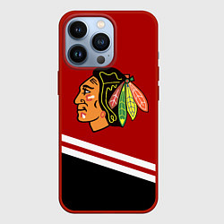 Чехол для iPhone 13 Pro Chicago Blackhawks, NHL, цвет: 3D-красный