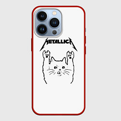 Чехол для iPhone 13 Pro Metallica Meowtallica, цвет: 3D-красный