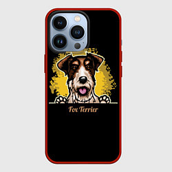 Чехол для iPhone 13 Pro Фокстерьер Fox terrier, цвет: 3D-красный