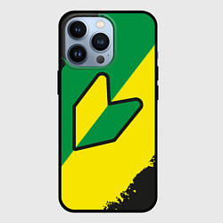 Чехол для iPhone 13 Pro JDM GREEN YELLOW LOGO, цвет: 3D-черный