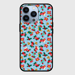 Чехол для iPhone 13 Pro Christmas Background, цвет: 3D-черный