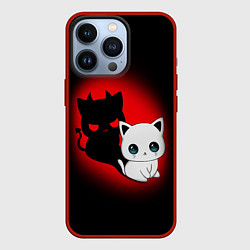 Чехол для iPhone 13 Pro КОТИК ДЬЯВОЛ KITTY DEVIL, цвет: 3D-красный