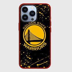 Чехол для iPhone 13 Pro GOLDEN STATE WARRIORS? , БРЫЗГИ КРАСОК, цвет: 3D-красный