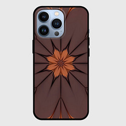 Чехол для iPhone 13 Pro Абстрактный цветок Оранжевый, цвет: 3D-черный