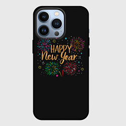 Чехол для iPhone 13 Pro Fireworks Explosinons Happy New Year, цвет: 3D-черный