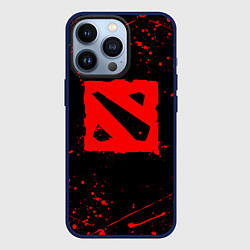 Чехол для iPhone 13 Pro DOTA 2 БРЫЗГИ КРАСОК ДОТА 2 ЛОГО, цвет: 3D-тёмно-синий