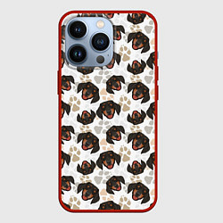 Чехол для iPhone 13 Pro Такса Dachshund Dog, цвет: 3D-красный