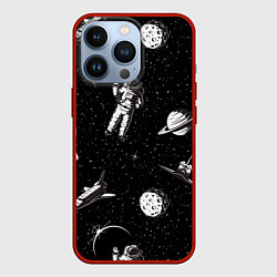 Чехол для iPhone 13 Pro Космический вояж, цвет: 3D-красный